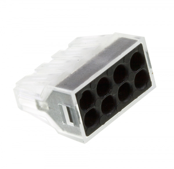 XY608-8P, электромонтажная клемма 8 контактов  400В/24А 22-14AWG (аналог 773-328)