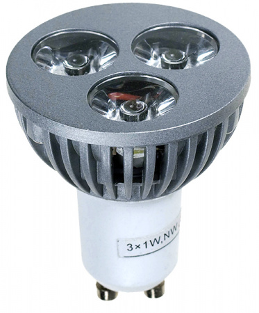 FEX106 GU10, 3x1W 220В лампа светодиодная, цвет теплый белый