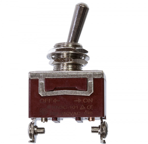 KN3C-101A, тумблер ON-OFF, 2 винтовых контакта 10А 250В