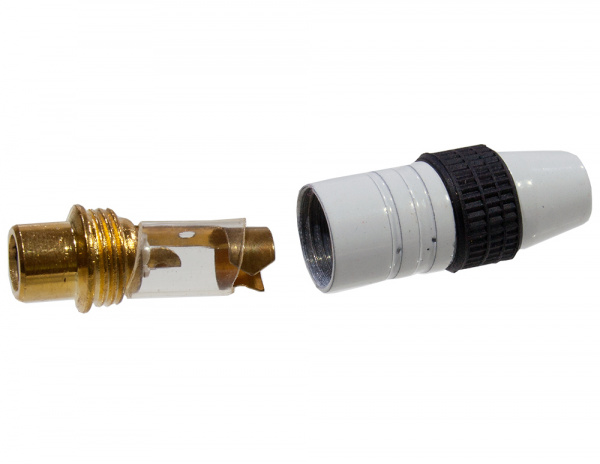 7-0221 RCA jack gold, гнездо RCA металл "позолоченное" с изол.  на корпус черное