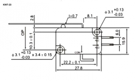 Микропереключатель KW7-23