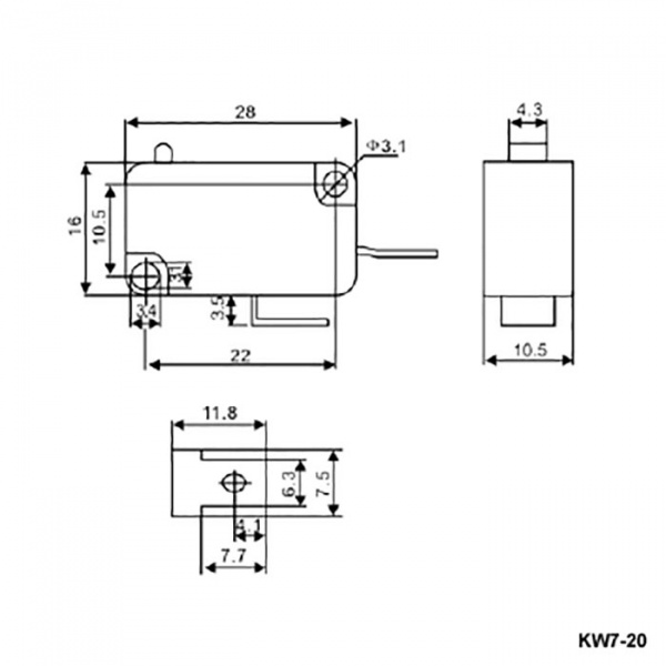 Микропереключатель KW7-20