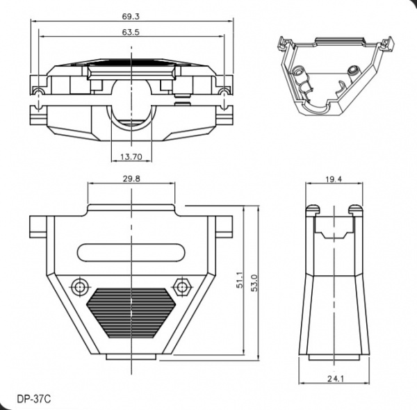 DSUB PLASTIC CASE (DP-37C)