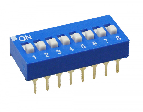 DS-08BBU-G, DIP переключатель 8 поз. (аналог SWD 1-8 ВДМ 1-8)
