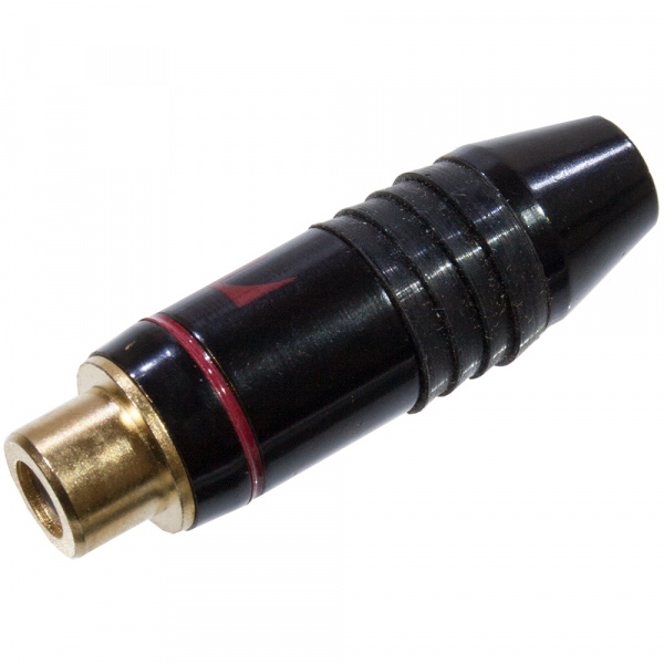1-225G RED, гнездо RCA металл на кабель красный  "позолоченный"