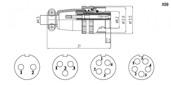 XS9-4(Zn) cable jack