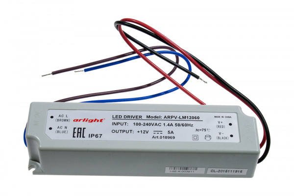 ARPV-LM12060, блок питания  12В, 5A, 60Вт