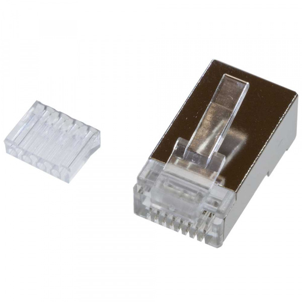 TP8P8C (RJ45) вилка телефон.на каб. экран. cat.6E со вставкой