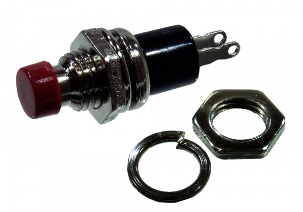 L-KLS7-PBS-004C-R, кнопка без фикс.ON-(OFF) 250В 1А красн.