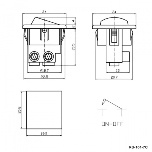 RS-101-7C on-off зеленый