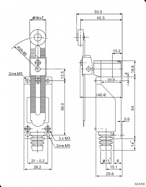 Путевой выключатель KZ-8108 (TZ-8108) Al+Zinc