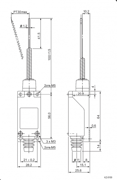 Путевой выключатель KZ-8169 (TZ-8169) Al+Zinc