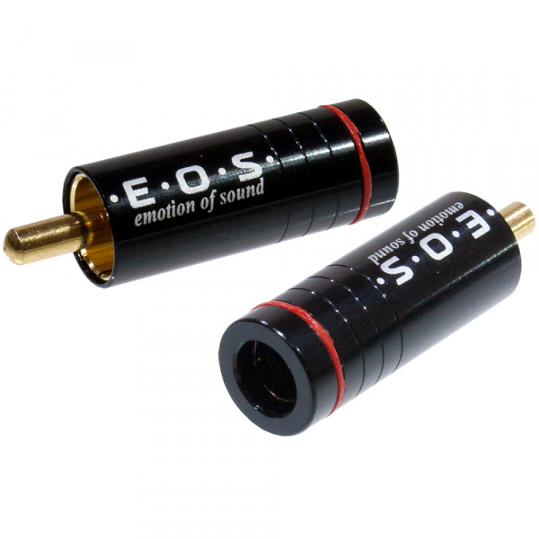 1-254G RED, штекер RCA металл на кабель, красный "позолоченный"