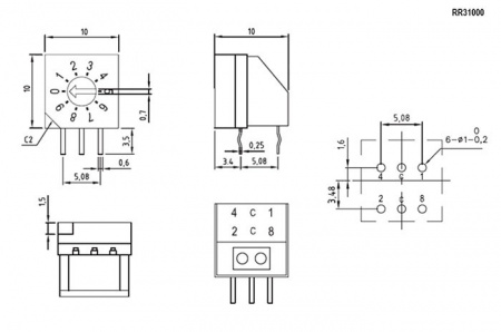 RR31000, DIP переключатель RR31000, DIP переключатель