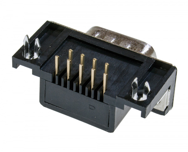 DRB-9MB, вилка D-SUB 9 pin на плату угл. 9.4мм