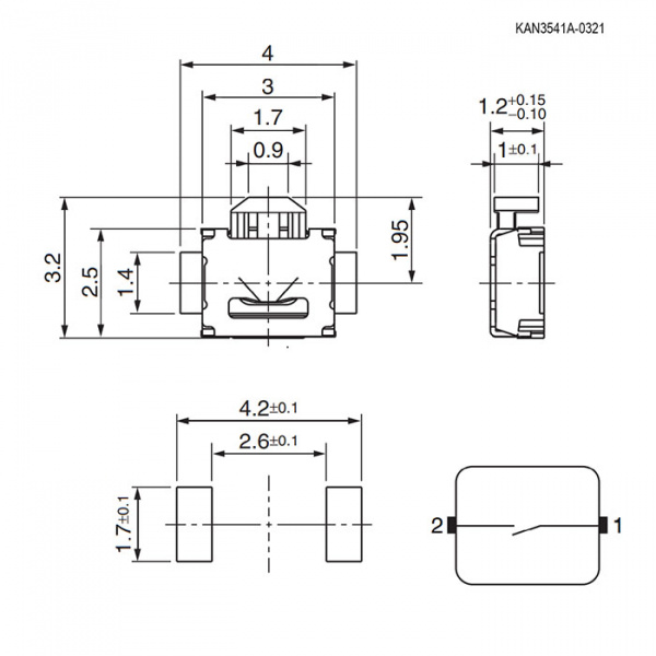 KAN3541A-0321B 4x3.2x1.2 mm