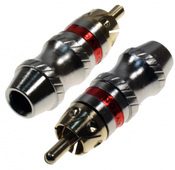 1-262G RED, штекер RCA металл на кабель красный "позолоченный"