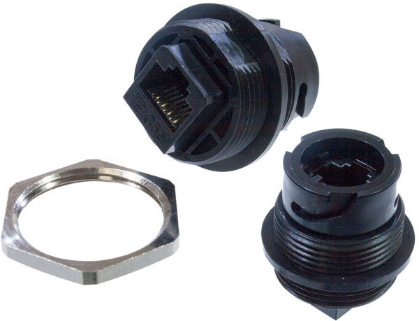 1738601-1, RJ45 розетка на панель 8P8C экранированная Cat.5e