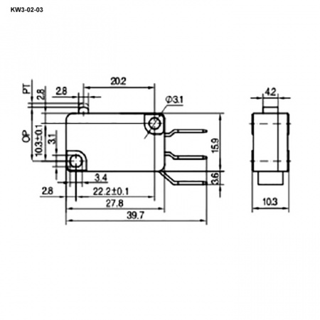 Микропереключатель KW3-02-03