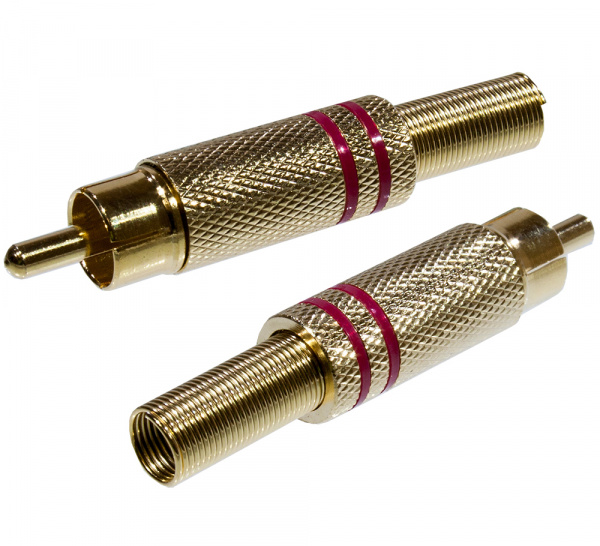 RP-219G/R, RCA разъем штекер золотой/ красный