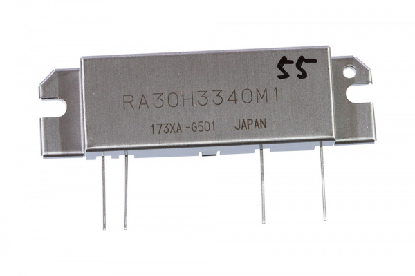 RA30H3340M1-501, твердотельный ВЧ модуль, 330-400 MHz, 30 Watt, 67x19.4mm, замена RA30H3340M-101