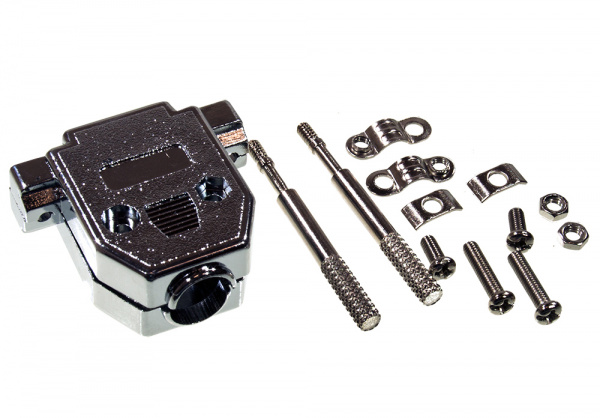 DNT-15C, корпус для D-SUB 15pin металлизированный с удлиненным винтом
