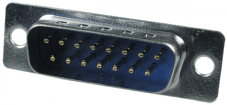 DB-15M, вилка D-SUB 15 pin пайка на кабель (аналог DS1033-15MBNSISS)