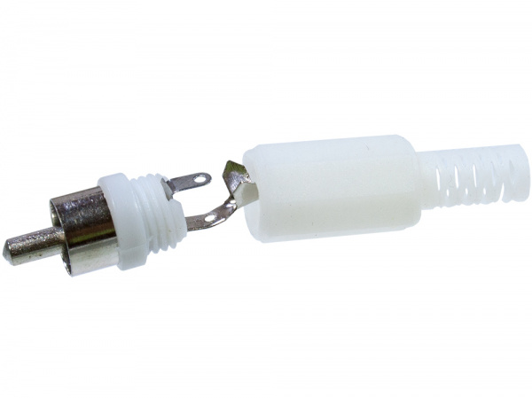 1-200 WT (RP-405), штекер RCA пластик на кабель белый