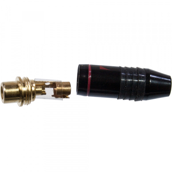 1-225G RED, гнездо RCA металл на кабель красный  "позолоченный"