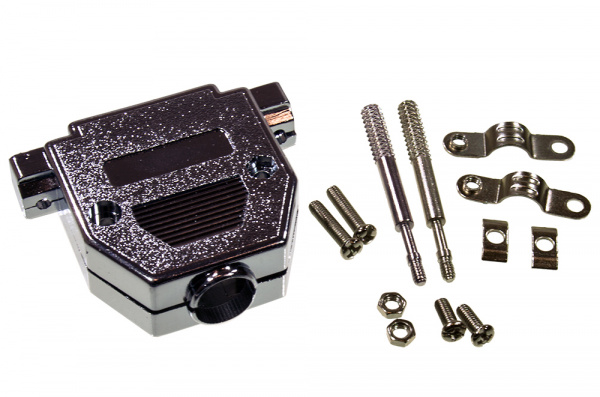 DNT-25C, корпус для D-SUB 25pin металлизированный с удлиненным винтом