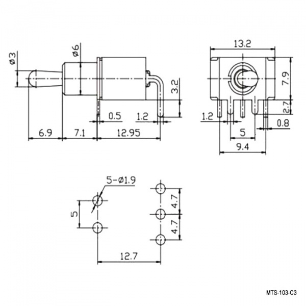Микротумблер MTS-103-C3   on-off-on