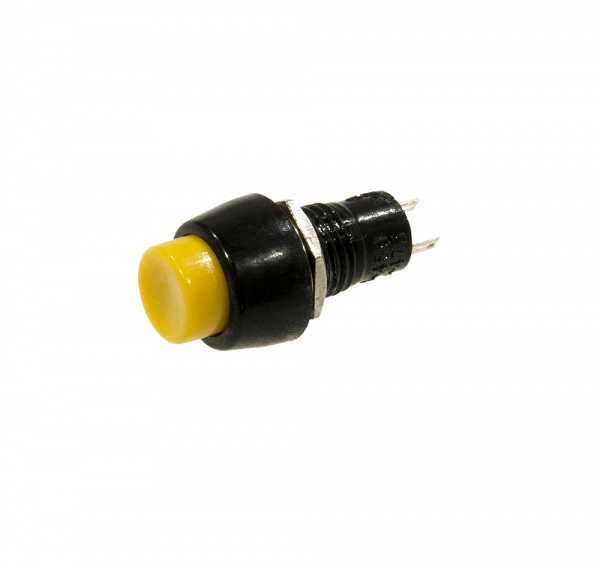 204Y КНОПКА 250В/2А ЖЕЛТАЯ (DS-450), с фиксацией