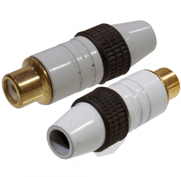 7-0221 RCA jack gold, гнездо RCA металл "позолоченное" с изол.  на корпус черное