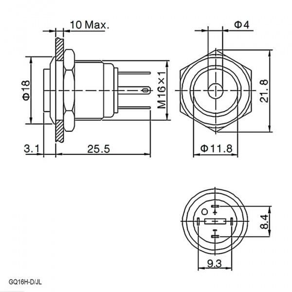 GQ16H-10ZD/JL/B/N off-on