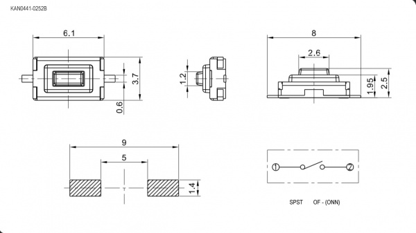 KAN0441-0252B 6x3.5x2.55 mm