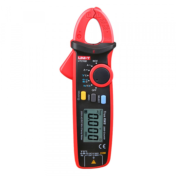 UT210D, токовые клещи мини True RMS 200А