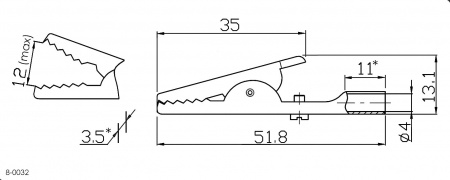 8-0032 зажим электрический "КРОКОДИЛ" 8-0032 зажим электрический "КРОКОДИЛ"