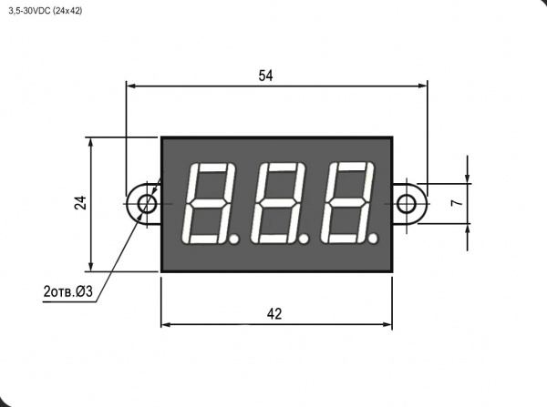 3.5-30VDC red IP68 (24x42mm )