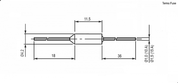 Termo fuse 167*C 10A axial