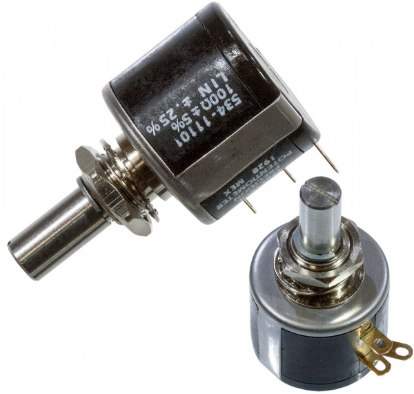 534B1101JC, Потенциометр 100 Ом 5% 2W 10(Elec)/10(Mech)Turns 6.34mm