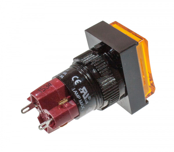 D16LMT1-1ABKY, кнопка без фиксации с LED подсветкой 250В/5А