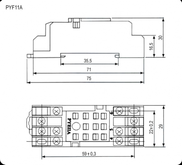Колодка для реле PYF11A колодка для 4453(18F)-3