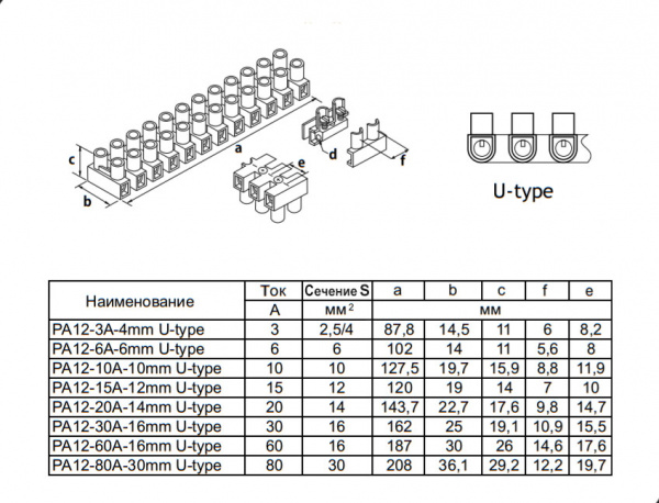 PA12-3A-4mm U-Type