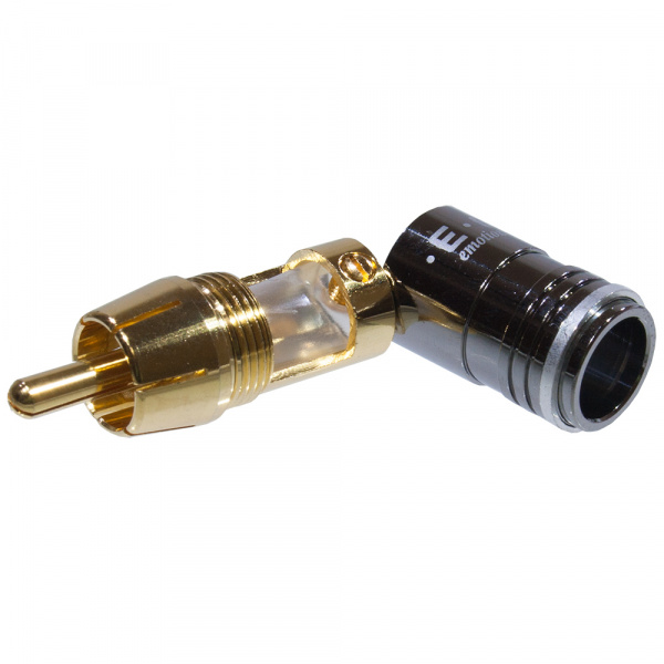1-256G WHITE, штекер RCA металл на кабель, белый "позолоченный"
