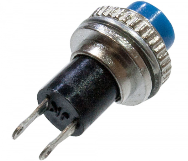 DS-314, Кнопка, 2 конт., OFF- (ON), без фикс., 250В/0,50А, синий