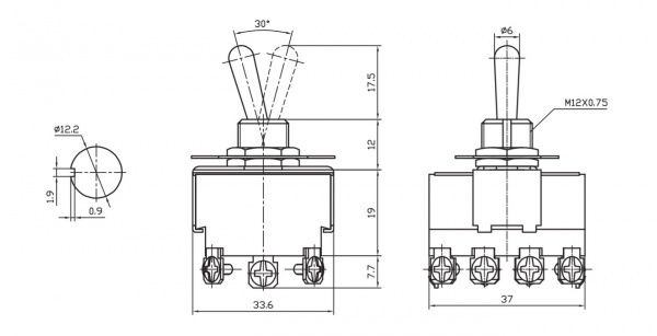 Тумблер KN3B-403A