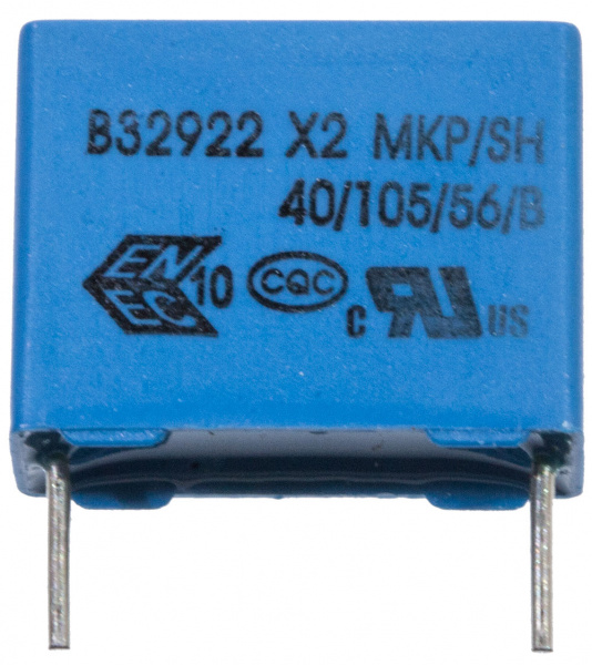 B32922C3334M, конд. X2 0.33мкФ 305VАС/630VDC 20% шаг 15мм 18х8х14мм