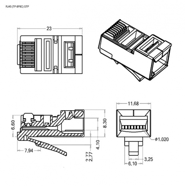 RJ45 (TP-8P8C) STP