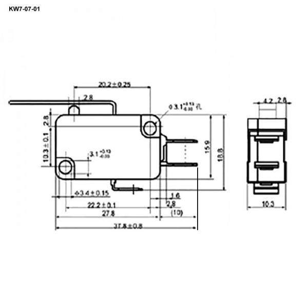 Микропереключатель KW7-07-01