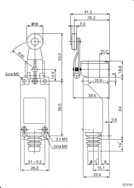 Путевой выключатель KZ-8104 (TZ-8104) Al+Zinc